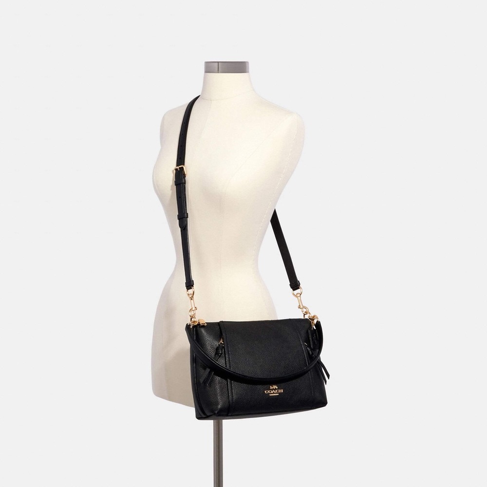 Authentic Coach Black Marlon Leather Shoulder Bag